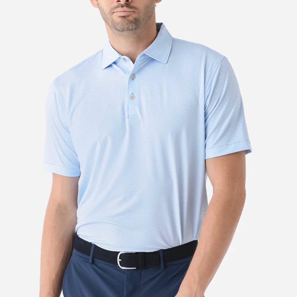 Peter Millar Crown Sport Merrimon Performance Jersey Polo - Blue - Small